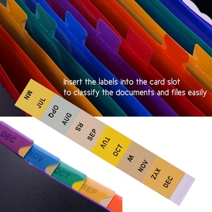 Organizador de carpetas de archivos de 12 bolsillos, carpeta de archivos expansible, acordeón de color arcoíris, tamaño A4 con guías de archivos y etiquetas de papel - Product Image 4