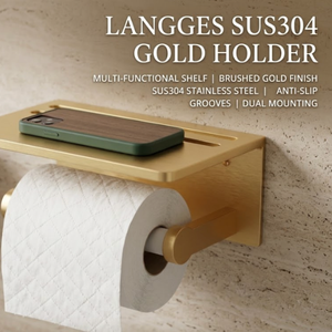 Porte-<span class=keywords><strong>papier</strong></span> <span class=keywords><strong>toilette</strong></span> doré avec étagère pour téléphone, en acier inoxydable SUS304, résistant à la rouille, distributeur de rouleaux de <span class=keywords><strong>papier</strong></span> <span class=keywords><strong>toilette</strong></span> mural - Product Image 2