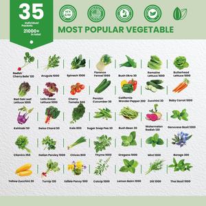 <span class=keywords><strong>Kit</strong></span> de jardinage de survie écologique et biologique sans OGM pour intérieur/extérieur, plus de 21 000 plantes |   35 variétés avec des marqueurs de plantes gratuits - Product Image 2