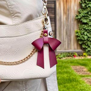 Personalized Lovely PU Leather Bow <b>Keychain</b> Cute Bow Key Ring for Bag Purse Handbag Pendant Car Key Accessory - Product Image 4