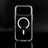Étui de protection transparent en TPU PC pour iPhone 13 14 15 16 17 Pro Max, coque magnétique transparente de luxe