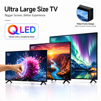 Televisor Inteligente QLED 4K de 85 y 100 Pulgadas con Marco Metálico y Cristal Templado, Pantalla Grande para Uso en Hoteles, Públicos y Comerciales