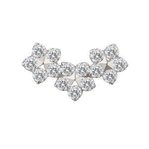 G23 Titanium Body Piercing Jewelry 16G Internally Threaded <strong>3</strong> CZ Ear Nose Labret Stud Lip Ring Top Part - Product Image 4