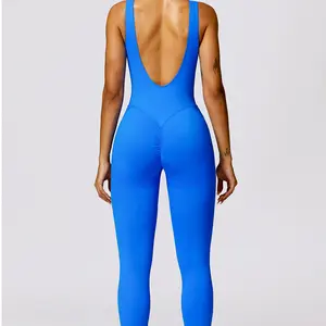 2024 Fashion Wholesale yoga seamless one-piece overall women's gym fitness jumpsuit sports bodysuit tracksuit yoga wear for gym