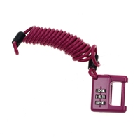 YH2180 Antivol portable rose pour casque avec câble, serrure à combinaison à 3 chiffres réinitialisable pour bagages, moto et vélo