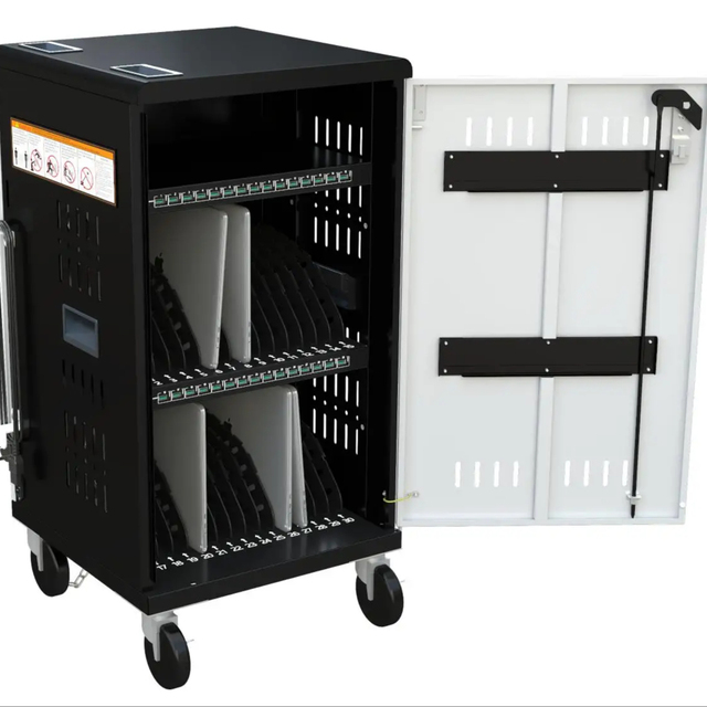 30 Ports USB Charging Cart; Laptop Charging Station; Steel Charging Trolley Charging Cabinet