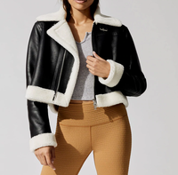 Blouson d'hiver en cuir véritable PU femme, veste personnalisé en fausse fourrure