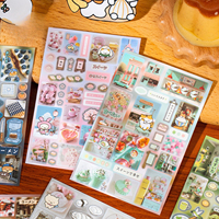 20 autocollants par paquet, série Cute Food Tales, autocollants sur le thème de la nourriture rétro japonaise et d'animaux mignons pour la décoration DIY