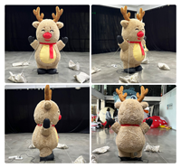 Décoration de Noël gonflable personnalisée de 2 m / 6,56 pi, facile à installer, renne en peluche gonflable avec écharpe rouge, cerf de Noël gonflable