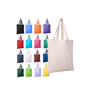 Bolsa de Compras de Lona de Algodón Orgánico, Reutilizable, Reciclable, Lisa, sin Estampado, para Publicidad - Product Image 2