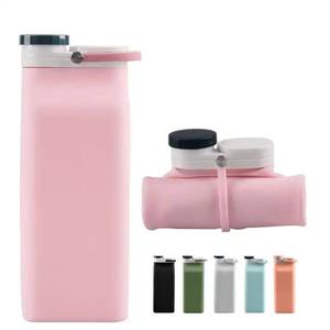 Wholesale 400/600ml Portable Silicone <b>Water</b> <b>Container</b> Custom Logo Silicone <b>Water</b> Bottles for Gym Camping - Product Image 3