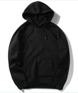 Ucuz yeni moda Slim Fit düz Hoodie özel logo hoodies toptan siyah erkek Hoodies % 100% pamuk