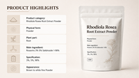 Extrait de racine de Rhodiola Rosea en poudre 3% 5% Salidroside – Soutient l'immunité – Matière première végétale naturelle – 1kg – Échantillon gratuit