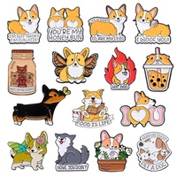 Pins en émail métallique personnalisés, motifs animaux de dessin animé (Raton laveur, Opossum, Panda, Rat), badges punk amusants, articles de collection en gros