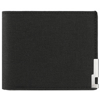 Dompet Pria Model Buka-Tutup, Tahan Air, Ringan, Kasual, Motif Kanvas Horizontal, Pinggiran Besi Pendek, Lapisan Poliester