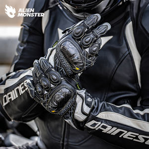Gants de moto Alien Monster Flying Birds en fibre de carbone en cuir véritable Équipement de moto pour hommes GT Riding CE2 - Product Image 5
