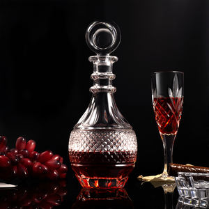 <span class=keywords><strong>Carafe</strong></span> à vin bohème antique avec bouchon en verre, fabrication mécanique, capacité 780 ml, marque NOVARE - Product Image 1
