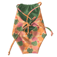 Nuevo Traje de Baño Reversible para Niñas Pequeñas, Bikini sin Mangas con Espalda Descubierta, Doble Capa, Estampado Floral Hawaiano