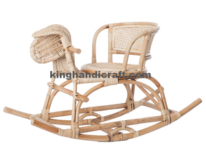 Kursi goyang hewan rotan buatan tangan untuk balita dan anak-anak, kursi Rocker bayi ramah lingkungan di kuda gajah atau bentuk kelinci - Product Image 6