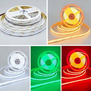 Tira de <span class=keywords><strong>LED</strong></span> COB RGB RGBW de 12V 24V en Oferta, 576 840 LEDs/M, Alta Densidad, Iluminación Uniforme, Cinta Adhesiva Flexible, 5m 10m/rollo - Product Image 2