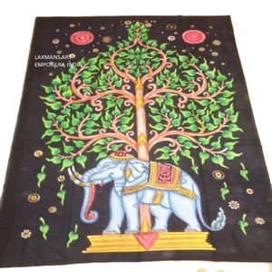 Nouvelles draps de lit/tapisseries murales en coton peints à la main, motif éléphant et arbre de vie, pour décoration de chambre 2026, vente en gros depuis l'Inde. - Product Image 1