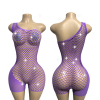 Voir à travers Combinaison Strass Danseuse Exotique Costume Designer Exotic Dancewear Dancer Outfits Exotic Exotic Stripper Outfit