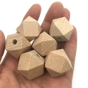 10 12 14 16 18 20mm Various sizes Accessories DIY Craft Material Wooden Geometric hexagon wooden wood beads for baby jewelry