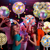 Ballon en feuille circulaire disco 4D de 22 pouces, ballon gonflable, globe, concert, musique, danse, fête d'anniversaire, ballon à l'hélium