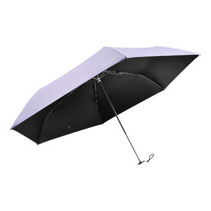 Parapluie pliable en trois parties en fibre de carbone classique super léger pour les voyages, poignée en plastique pongée, protection UV, compact et mini - Product Image 1