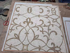 El yapımı Modern tasarım traverten mermer mozaik lüks iç duvar grafik tasarım için sanatsal fresk madalyon 4mm kalınlığı - Product Image 3