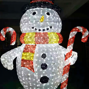 Lumières LED 3D en forme de bonhomme de neige pour la décoration extérieure des rues et des jardins de Noël - Product Image 1