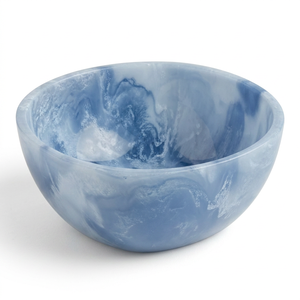 <b>Blue</b> Marbled Resin Europe Carved Handmade Party Dessert Serving <b>Bowl</b> Customised Size Square Shape Hotel Restaurant Home Decor - Product Image 1