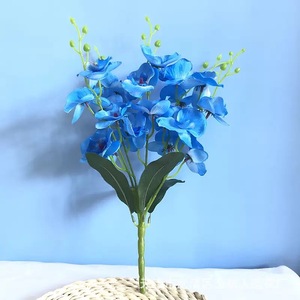 กล้วยไม้ฟาแลนนอปซิสประดิษฐ์ ขนาด 40 ซม. ก้านเดี่ยว สีฟ้า สำหรับตกแต่งงานแต่งงานและบ้าน - Product Image 3