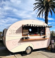 Camion de restauration mobile personnalisé au design unique, avec cadre en aluminium de forme irrégulière, résistant à la rouille, pour la vente de glaces, de bonbons et de snacks.