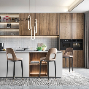Ensemble <span class=keywords><strong>de</strong></span> <span class=keywords><strong>cuisine</strong></span> modulaire moderne couleur foncée à prix abordable, finition stratifiée, plan <span class=keywords><strong>de</strong></span> travail en marbre, charnières, robinet, évier 5+ - Product Image 4