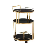 Chariot de bar en acier inoxydable à 3 niveaux, design moderne de luxe, capacité de 10 L, multi-usages, pour la maison, la restauration, l'hôtel, le restaurant, le mariage