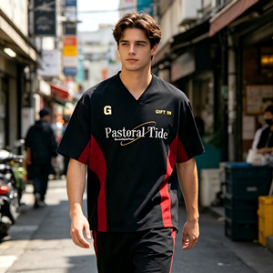 Camiseta Deportiva de Fútbol Americano Vintage con Parches, Estilo Urbano Holgado, Camiseta Casual de Equipo, Fabricación Directa de Fábrica OEM ODM - Product Image 4
