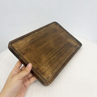 Plateau de service en bois décoratif rectangulaire, porte-bougie, plateau de table en bois pour café et thé, pour la décoration