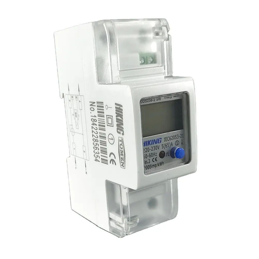 65a 100a 220V 50Hz 60Hz Spanningsstroom Positief Omgekeerd Actief Reactief Vermogen Enkelfase Din Rail Kwh Uur Energie Meter