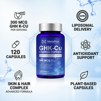 Complément de peptides de cuivre GHK-Cu avec biotine antioxydante, 120 capsules, végétalien, sans OGM, 300 mcg, favorise l'élasticité et la vitalité des cheveux
