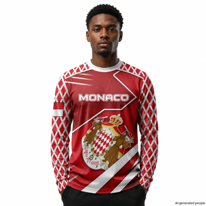 Monaco Original Football à manches longues motif d'impression personnalisé maillot d'entraînement de football à manches longues à séchage rapide T-shirts haut de course t-shirt - Product Image 4