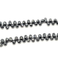 Perles en forme de goutte d'eau facettées en diamant noir naturel en gros, 3-3,8 mm, brillette, brin lâche pour la fabrication de bijoux fins en gros