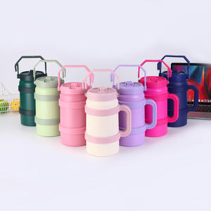 Tasse thermos double paroi en acier inoxydable 304 double couche Bouilloire d'extérieur portable de grande capacité Valeur de couleur élevée - Product Image 1