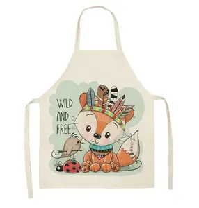 Cute cartoon fox pattern kids apron children's apron