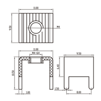 Connecteur à quatre broches en laiton étamé de haute qualité pour carte PCB, avec support conducteur à vis M4, 50A