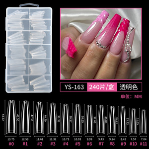 High Quality False Fingernail <b>Extension</b> Tips 240pcs Box XXXL Clear Soft Stiletto Almond Gel <b>Nail</b> Tips for <b>Nail</b> Salon - Product Image 1