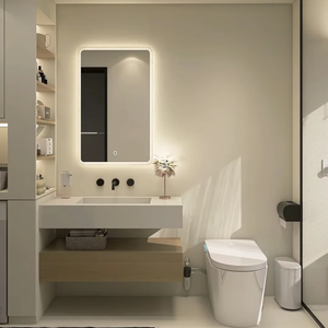 BALOM Gabinete de baño multifuncional <span class=keywords><strong>y</strong></span> combinación de <span class=keywords><strong>lavadora</strong></span> con espejo Gabinete de almacenamiento de fregadero de baño <span class=keywords><strong>y</strong></span> <span class=keywords><strong>lavabo</strong></span> - Product Image 1