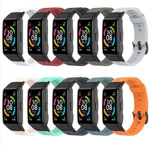 Pulsera inteligente de repuesto, correa de reloj de Color puro resistente al agua para Huawei Honor Band 7, hecha de silicona de goma - Product Image 1