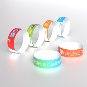 Pulseras Promocionales de Papel Impresas Desechables Personalizadas, Resistentes al Agua, para un Solo Uso en Fiestas y Eventos de Parques de Diversiones - Product Image 1