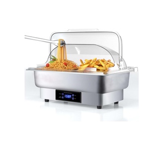Tabletop Accent Chafer <b>Electric</b> Pattern Sliver Gold <b>Food</b> <b>Warmer</b> Chafing Dishes <b>Electric</b> Chafing Dish for Catering <b>Buffet</b> Set - Product Image 1